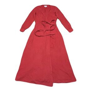 Honorine The Johanna Cotton Gauze Wrap Maxi Dress in Rust Orange, size XS